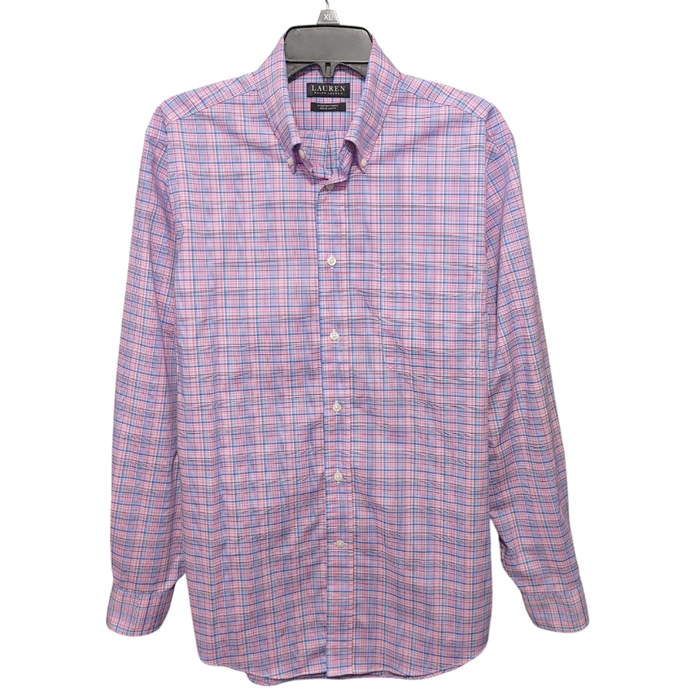 Lauren Ralph Lauren Men's Blue Pink Plaid Button Down Shirt Mens Size Large - Picture 12 of 12
